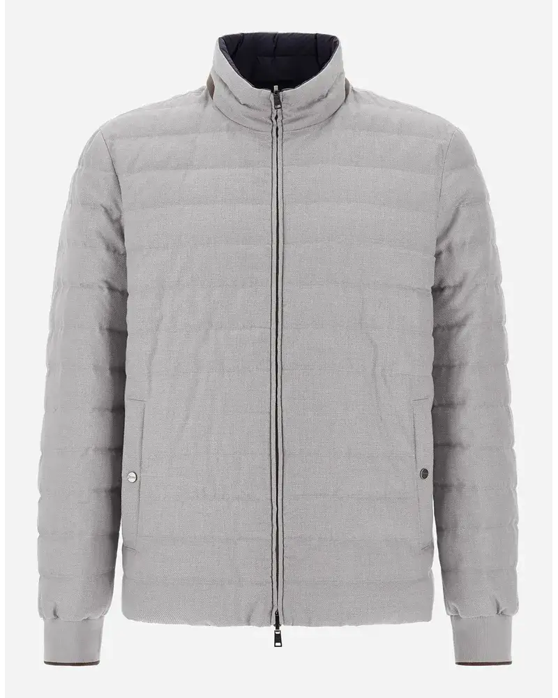 Herno Wendbare Cotton Cashmere Rain Und Ecoage Bomberjacke Perlweiß