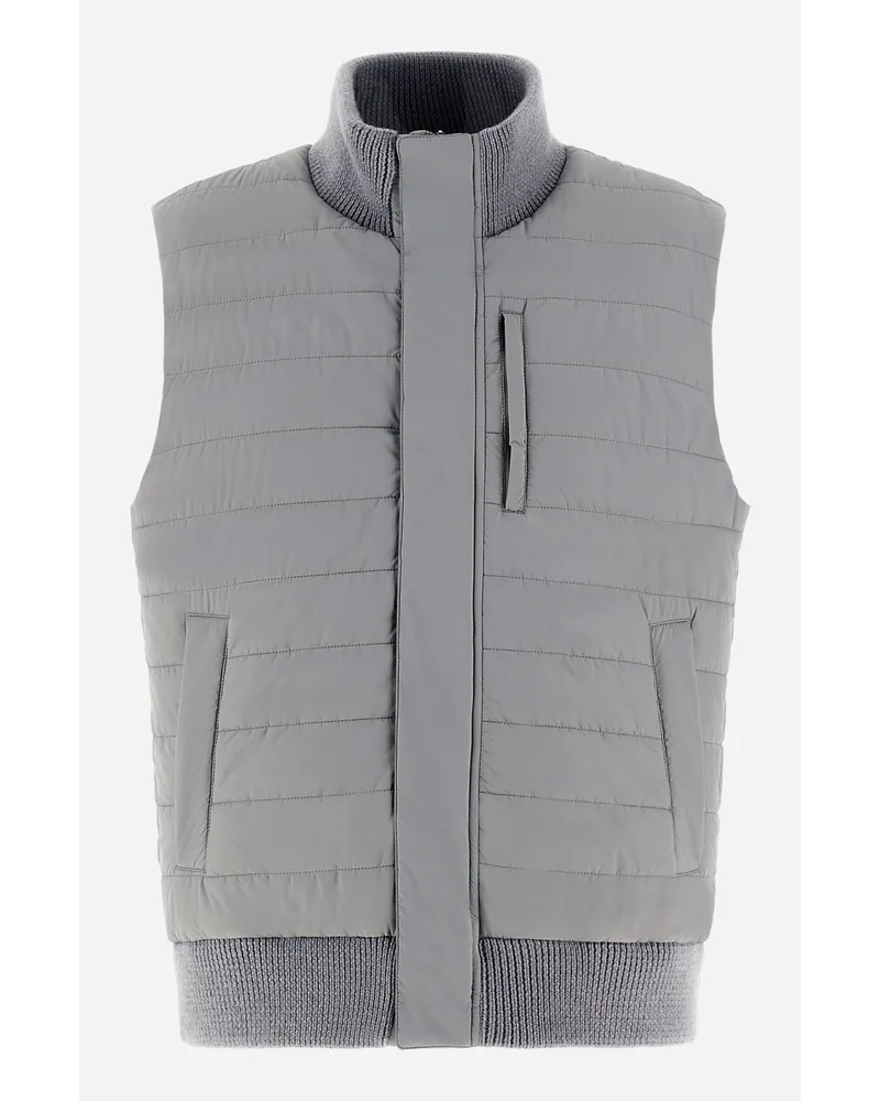 Herno Weste Resort Aus Light Nylon Stretch Und Knit Hellgrau