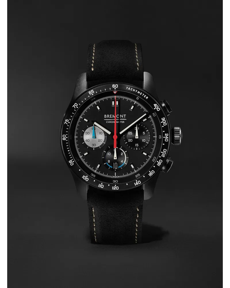 Bremont Williams Racing Wr45 Chronograph 43 Mm Uhr Aus Edelstahl Mit Automatischem Aufzug Und Alcantara® Armband In Limitierter Auflage Ref. Nr.: Wr 45 R S Schwarz
