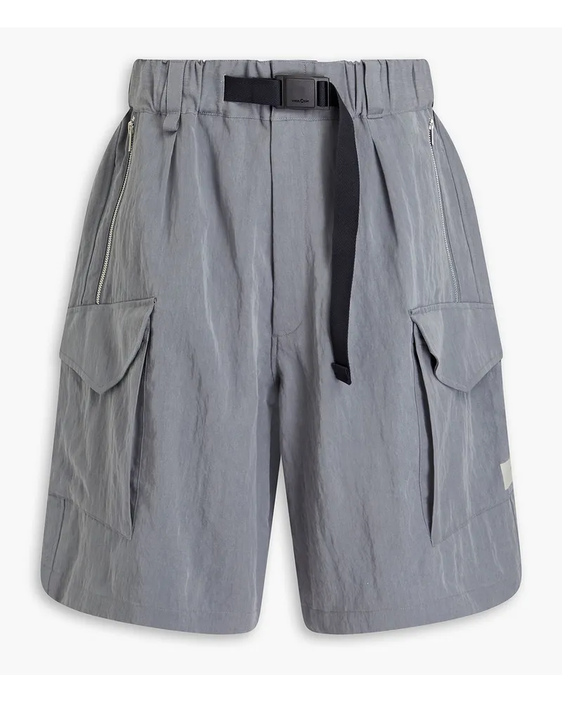 Y-3 Cargoshorts Aus Twill Mit GüRtel Grau