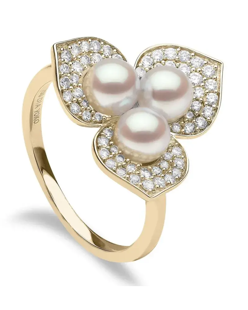 YOKO London 18kt Gelbgoldring Mit Perlen Gold