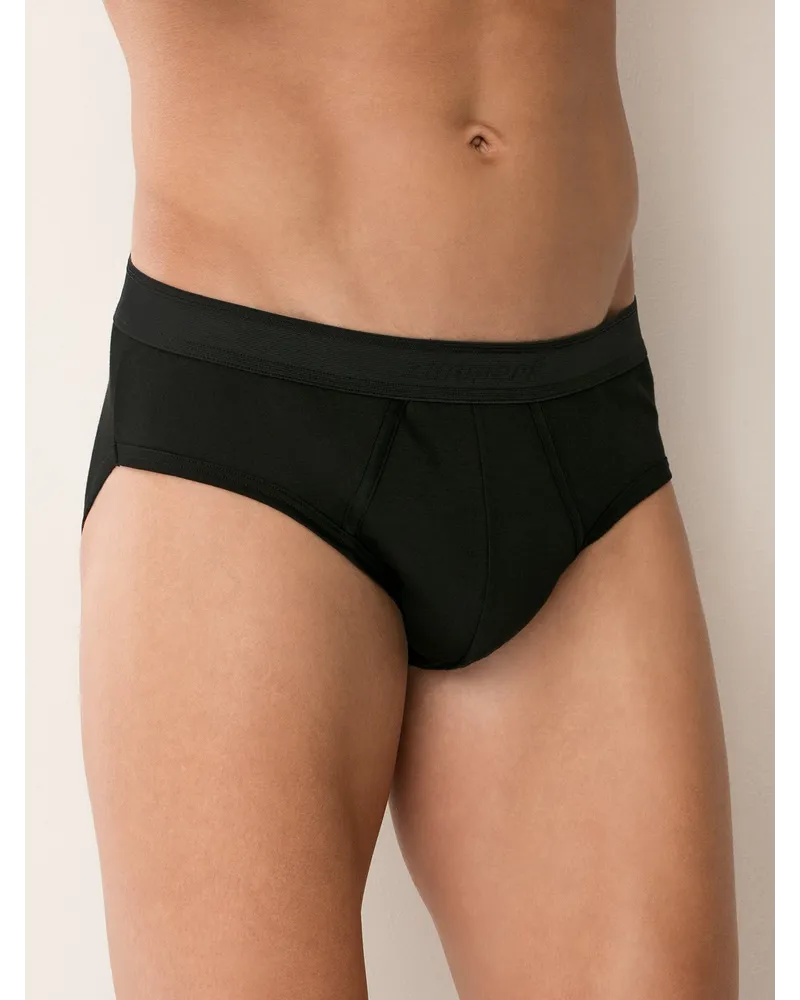 Zimmerli Slip Aus Reiner Baumwolle Schwarz