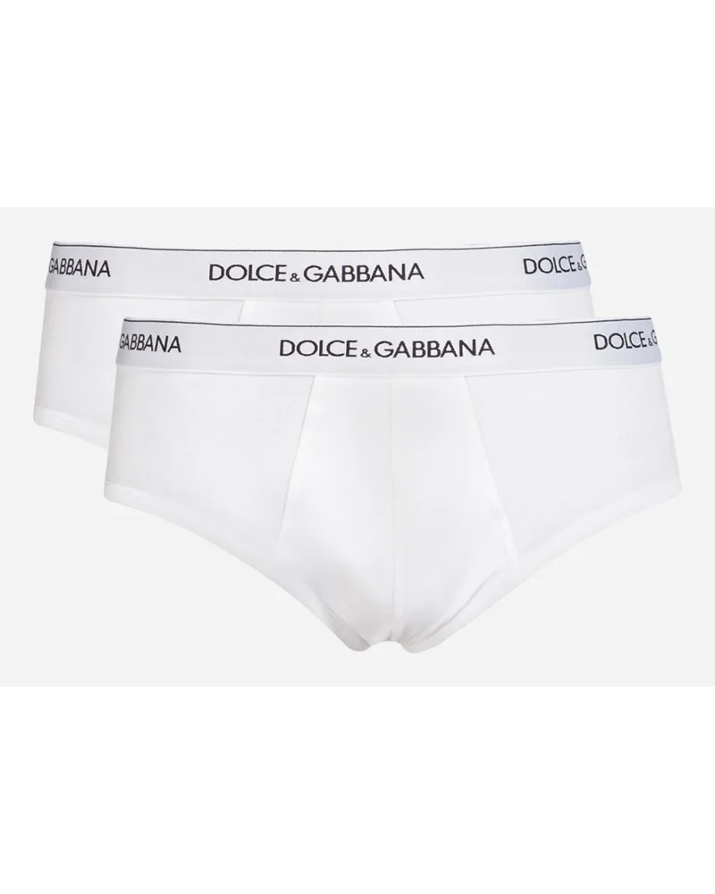 Dolce & Gabbana Zweierpack Slip Brando Baumwollstretch Wei?