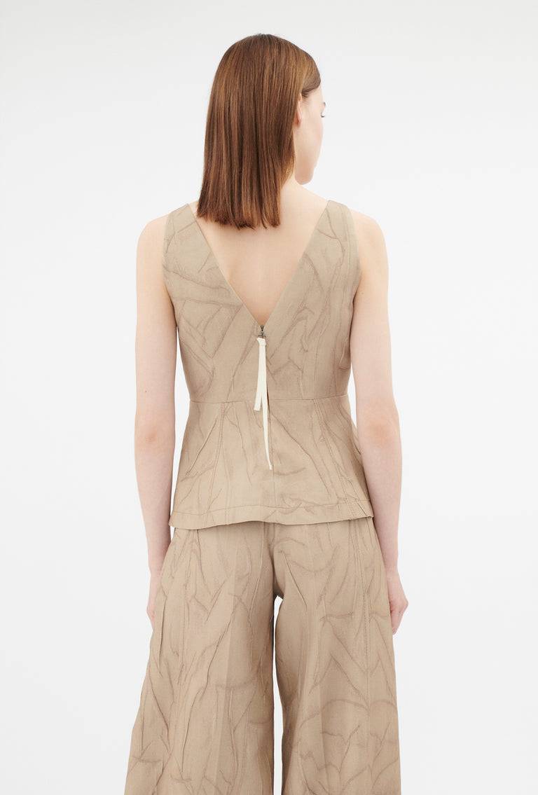 Odeeh Crinkled Duchesse Stonewashed Top, French Beige