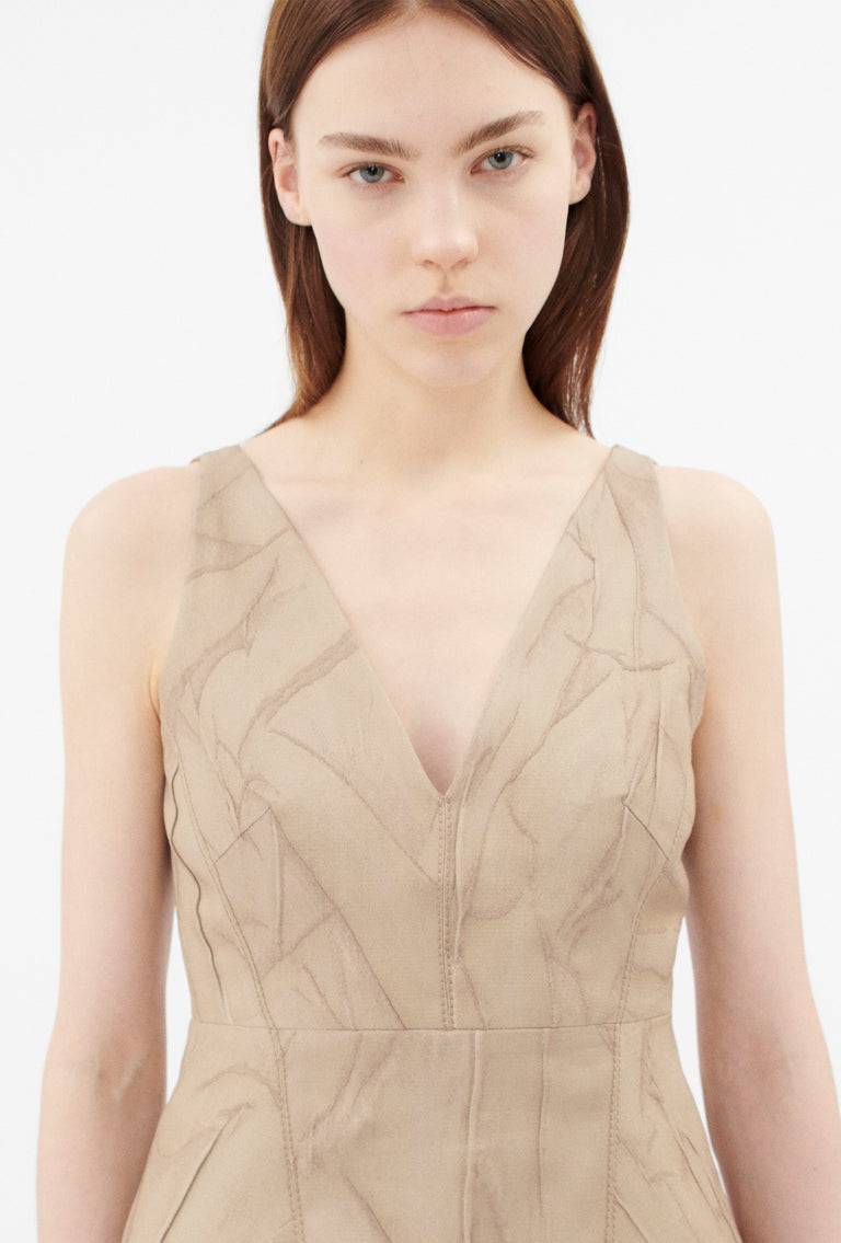 Odeeh Crinkled Duchesse Stonewashed Top, French Beige