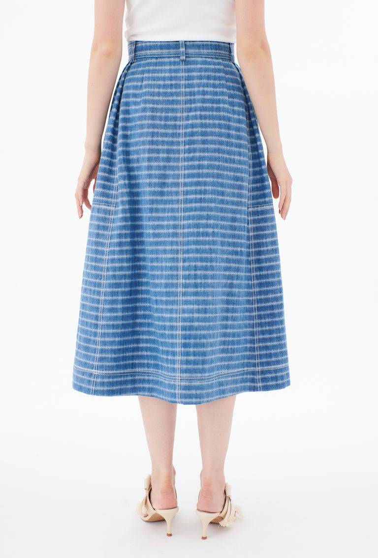 Odeeh Italian Denim Washed Indigo Stripe Rock, Light Indigo