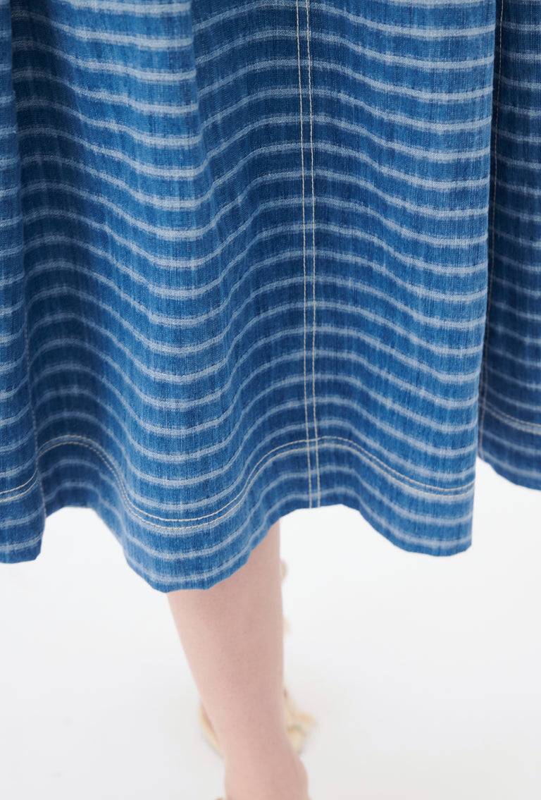 Odeeh Italian Denim Washed Indigo Stripe Rock, Light Indigo