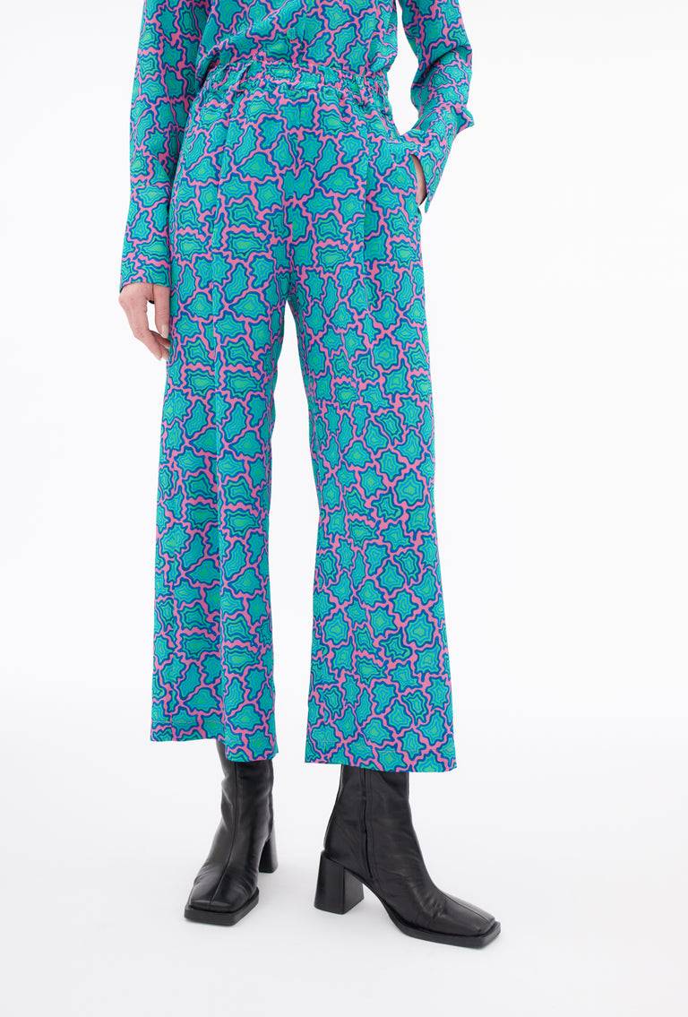 Odeeh Memphis Achats Crepe de Chine Hose, Carribean Green