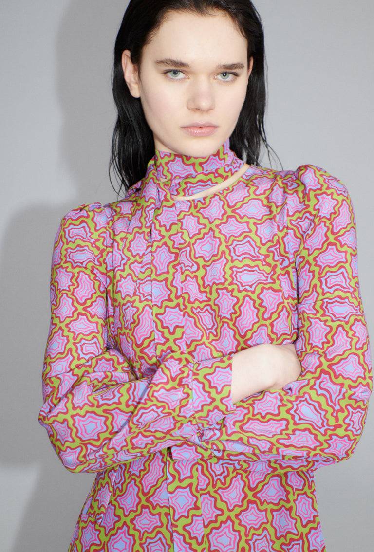 Odeeh Memphis Achats Crepe De Chine Kleid, Periwinkle Blue