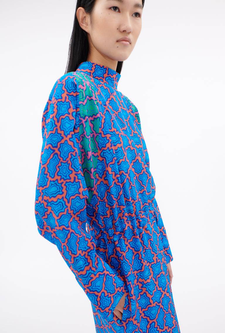 Odeeh Memphis Achats Crepe De Chine Kleid, Turquoise Blue