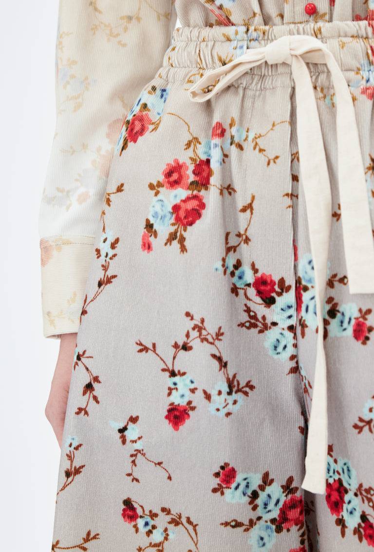 Odeeh Mini Bouquets Stamped Corduroy Degradé Hose, Aqua