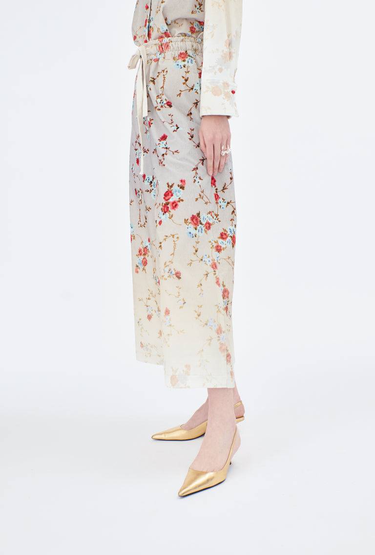 Odeeh Mini Bouquets Stamped Corduroy Degradé Hose, Aqua