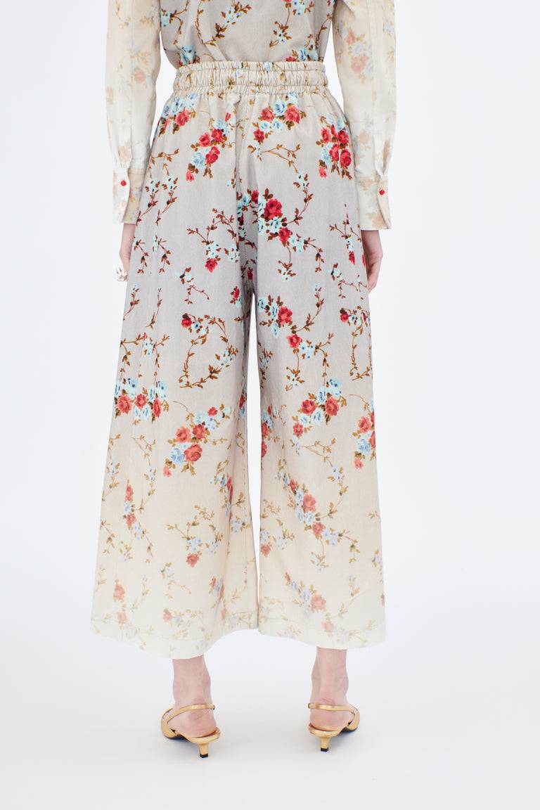 Odeeh Mini Bouquets Stamped Corduroy Degradé Hose, Aqua