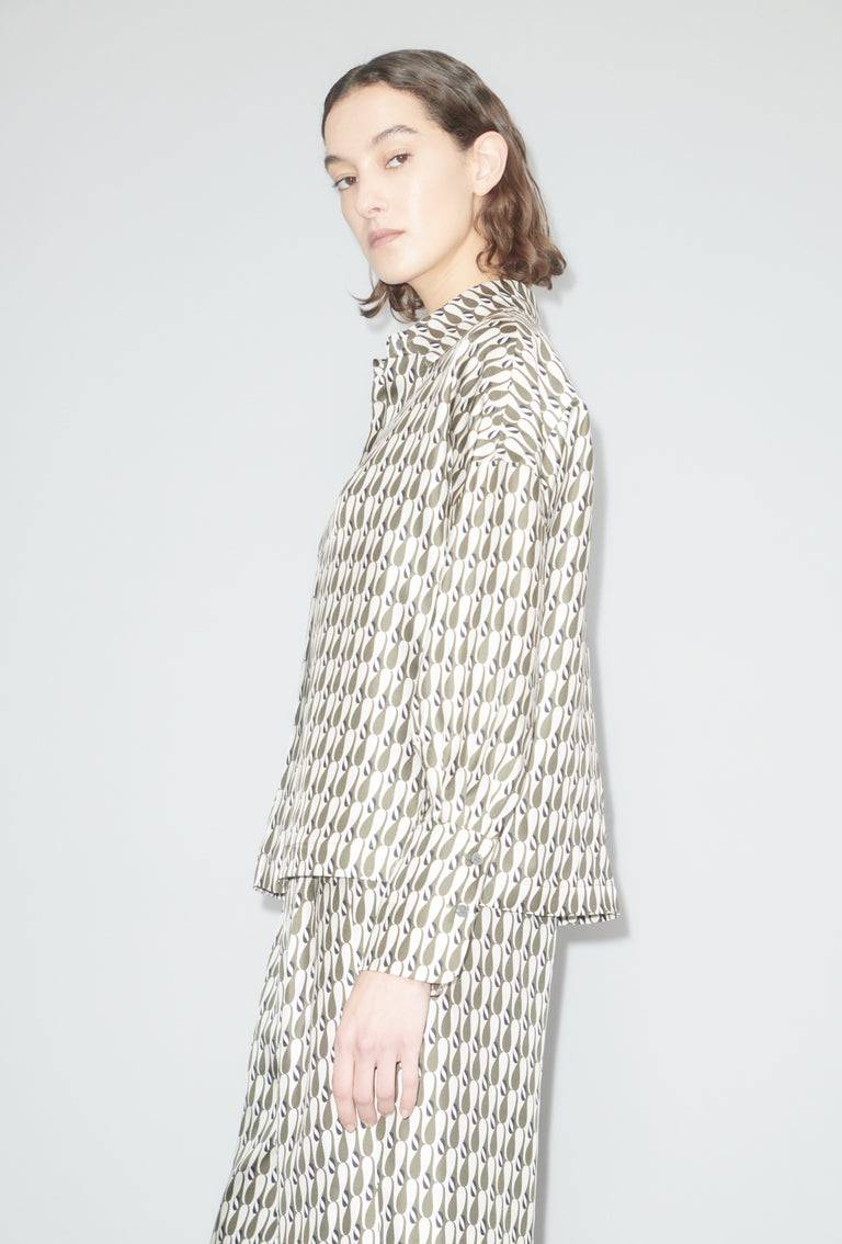 Odeeh Abstract Penguins Bluse, Brown Olive