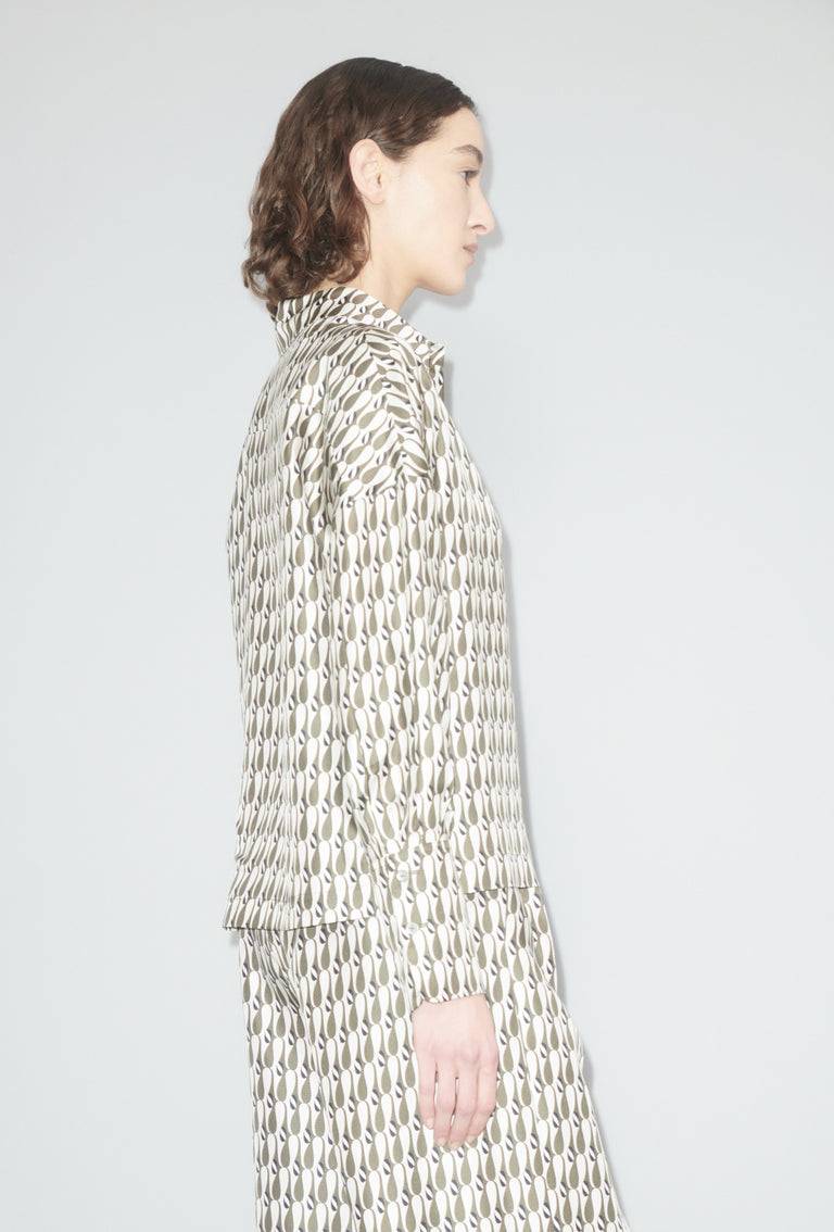 Odeeh Abstract Penguins Bluse, Brown Olive