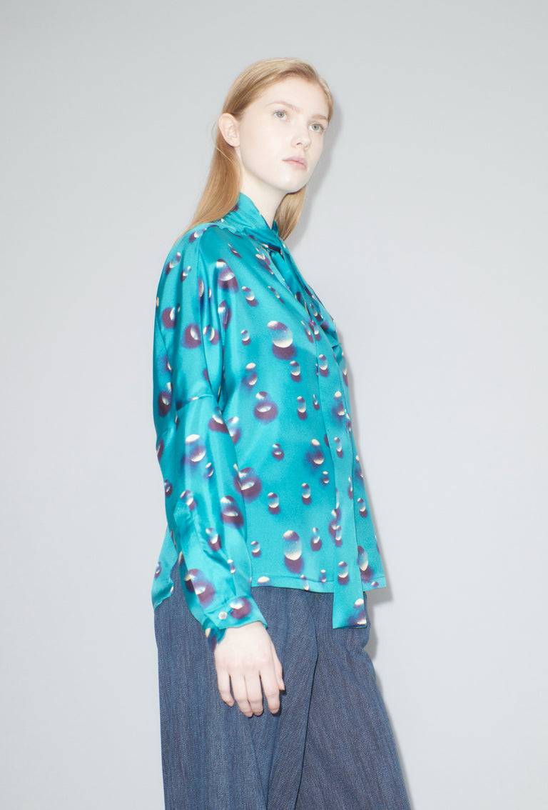 Odeeh Airbrush Drops Bluse, Peacock