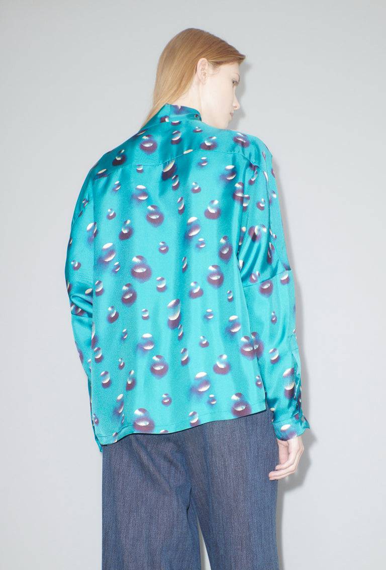 Odeeh Airbrush Drops Bluse, Peacock