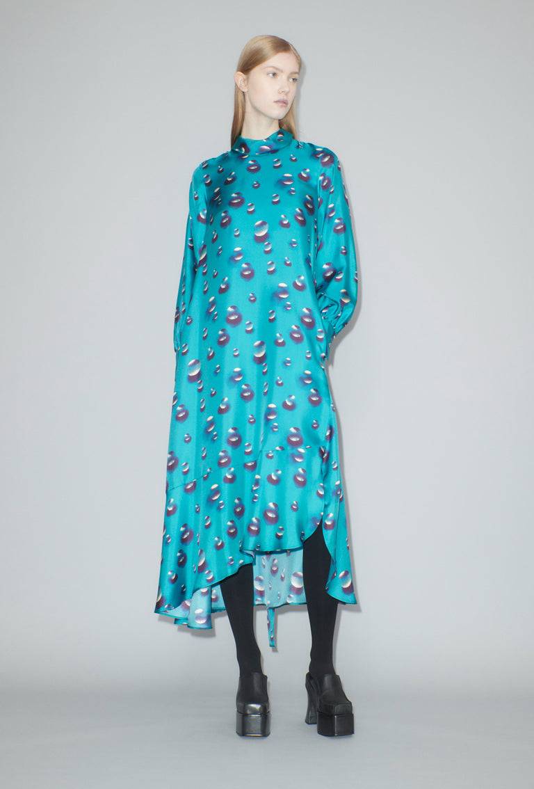 Odeeh Airbrush Drops Kleid, Peacock