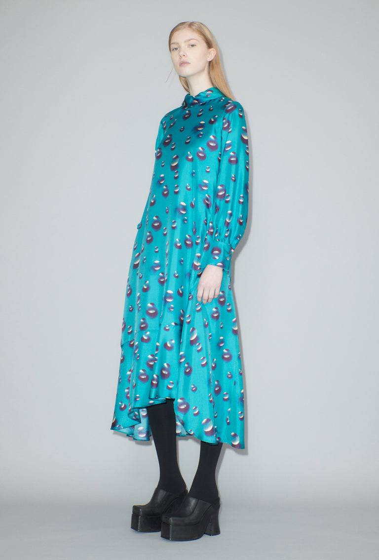 Odeeh Airbrush Drops Kleid, Peacock