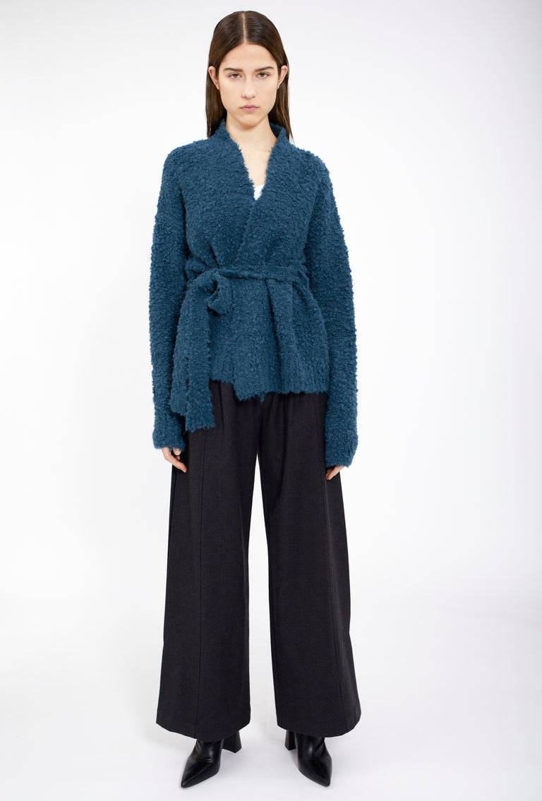 Odeeh Alpaca Boucle Cardigan, Peacock Green