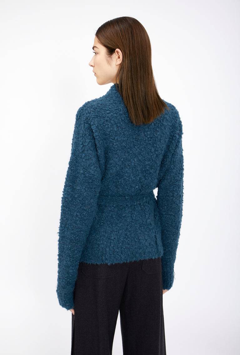 Odeeh Alpaca Boucle Cardigan, Peacock Green
