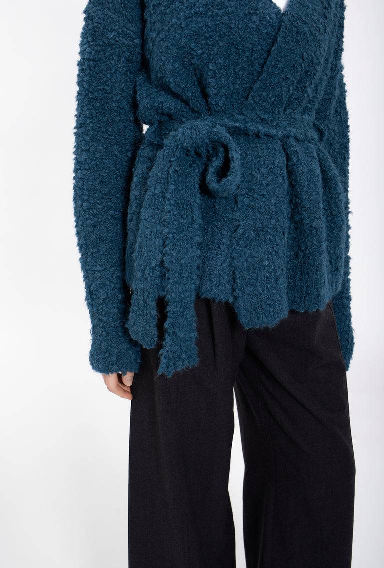 Odeeh Alpaca Boucle Cardigan, Peacock Green