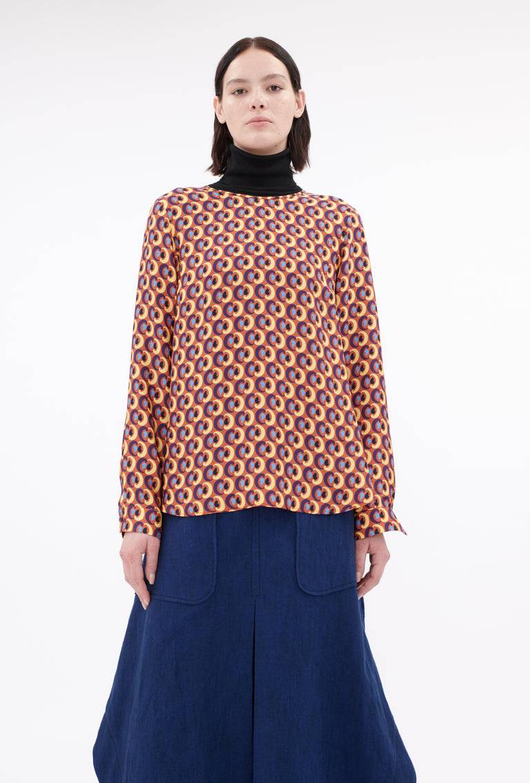 Odeeh Arabesques Bluse, Brick Red