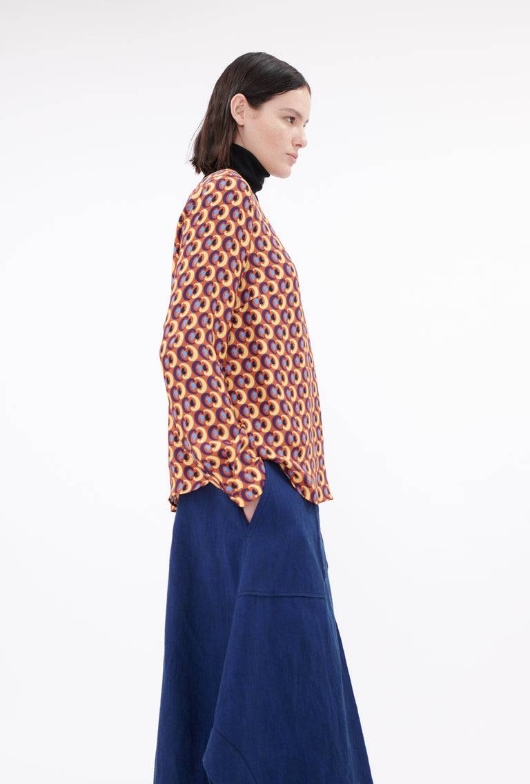 Odeeh Arabesques Bluse, Brick Red