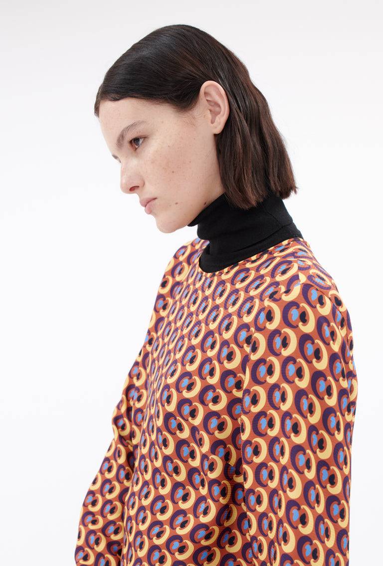 Odeeh Arabesques Bluse, Brick Red