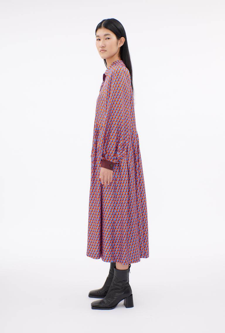 Odeeh Baisers Silk Twill Kleid, Cobalt