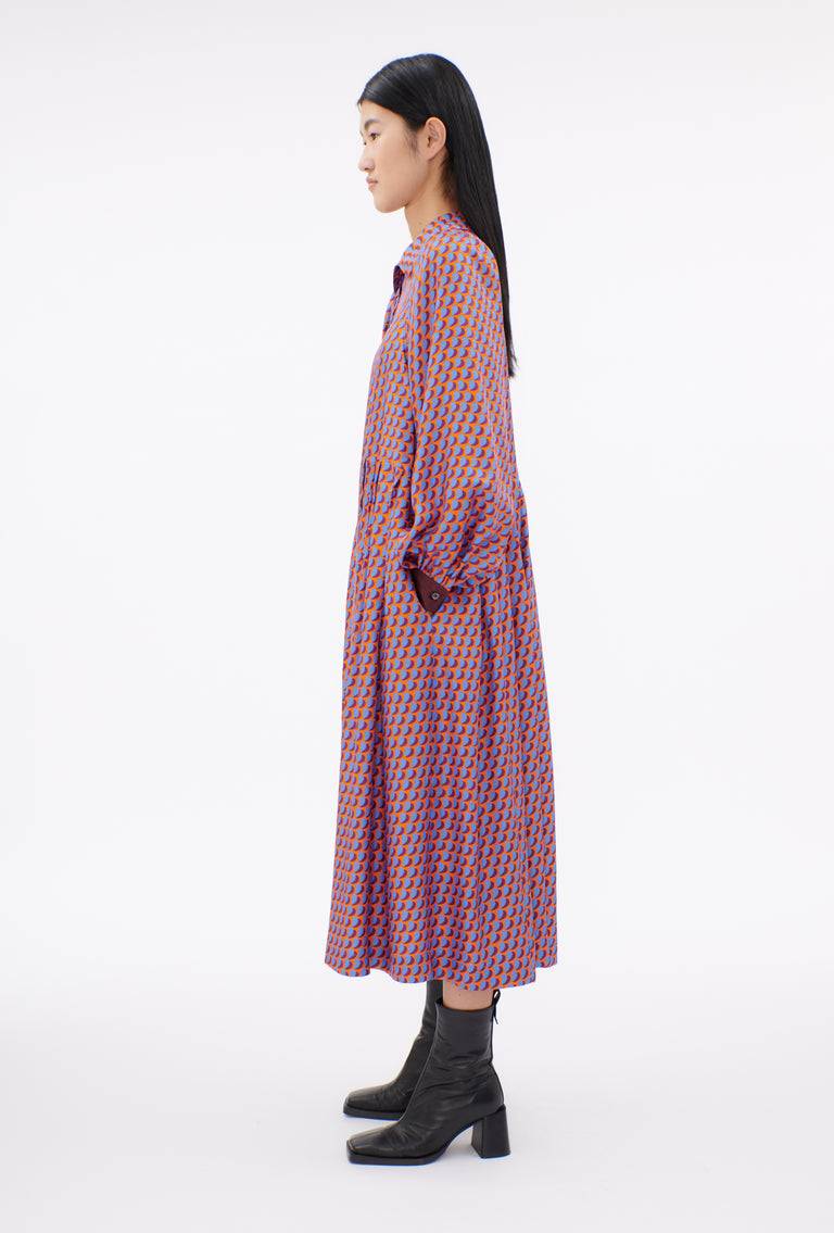 Odeeh Baisers Silk Twill Kleid, Cobalt