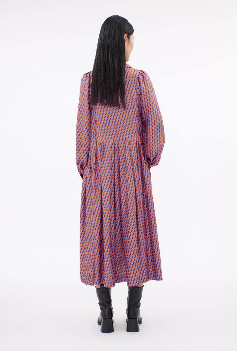 Odeeh Baisers Silk Twill Kleid, Cobalt