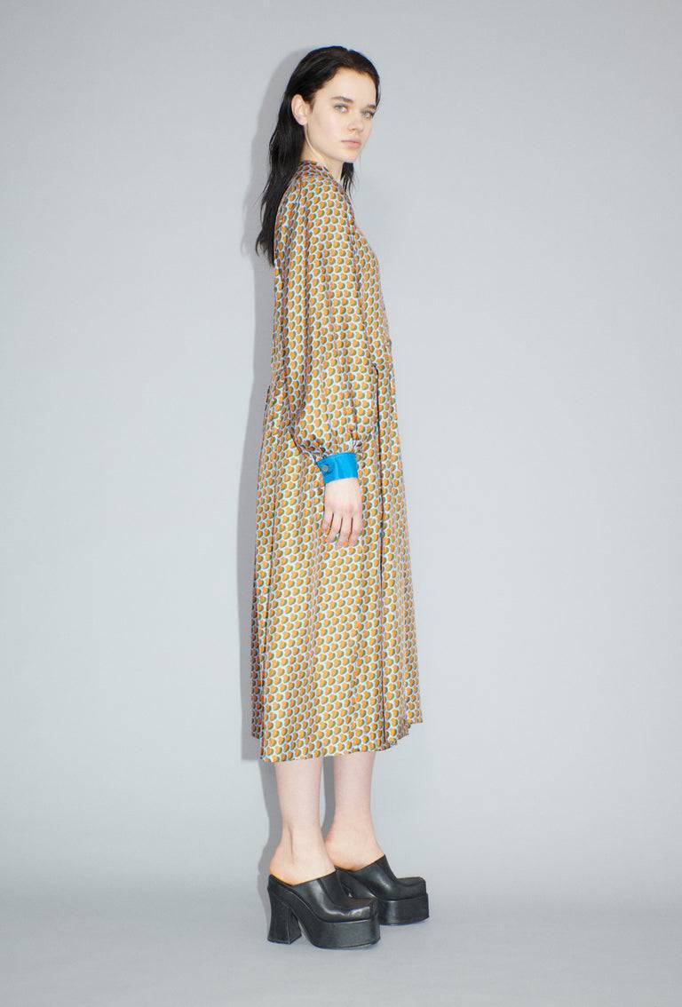 Odeeh Baisers Silk Twill Kleid, Saffran