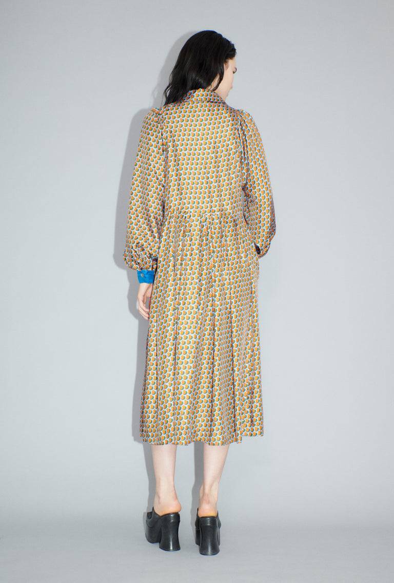 Odeeh Baisers Silk Twill Kleid, Saffran