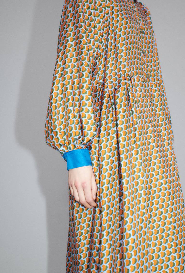 Odeeh Baisers Silk Twill Kleid, Saffran