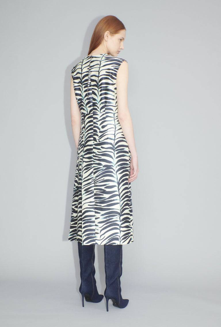 Odeeh Big Op-Art Tree Kleid, Black White