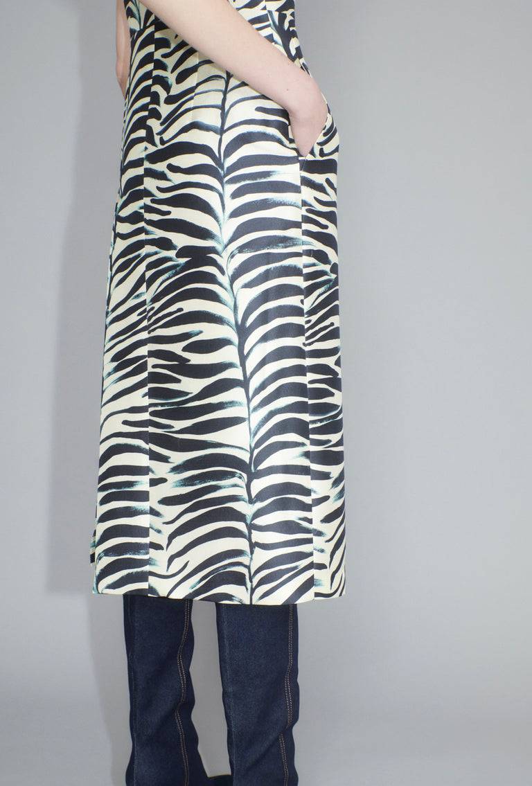 Odeeh Big Op-Art Tree Kleid, Black White