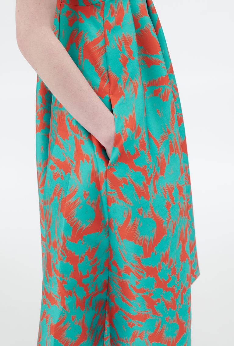 Odeeh Blurred Bouquets Duchesse Kleid, Opal Green