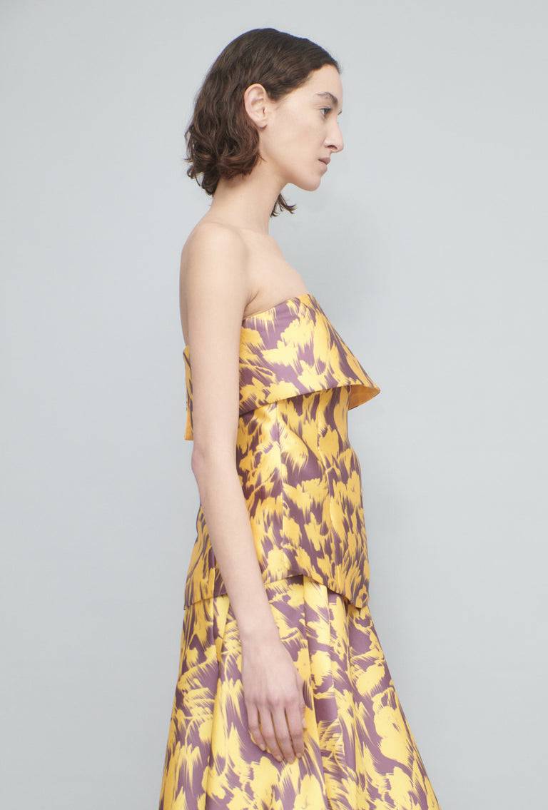 Odeeh Blurred Bouquets Duchesse Top, Sun