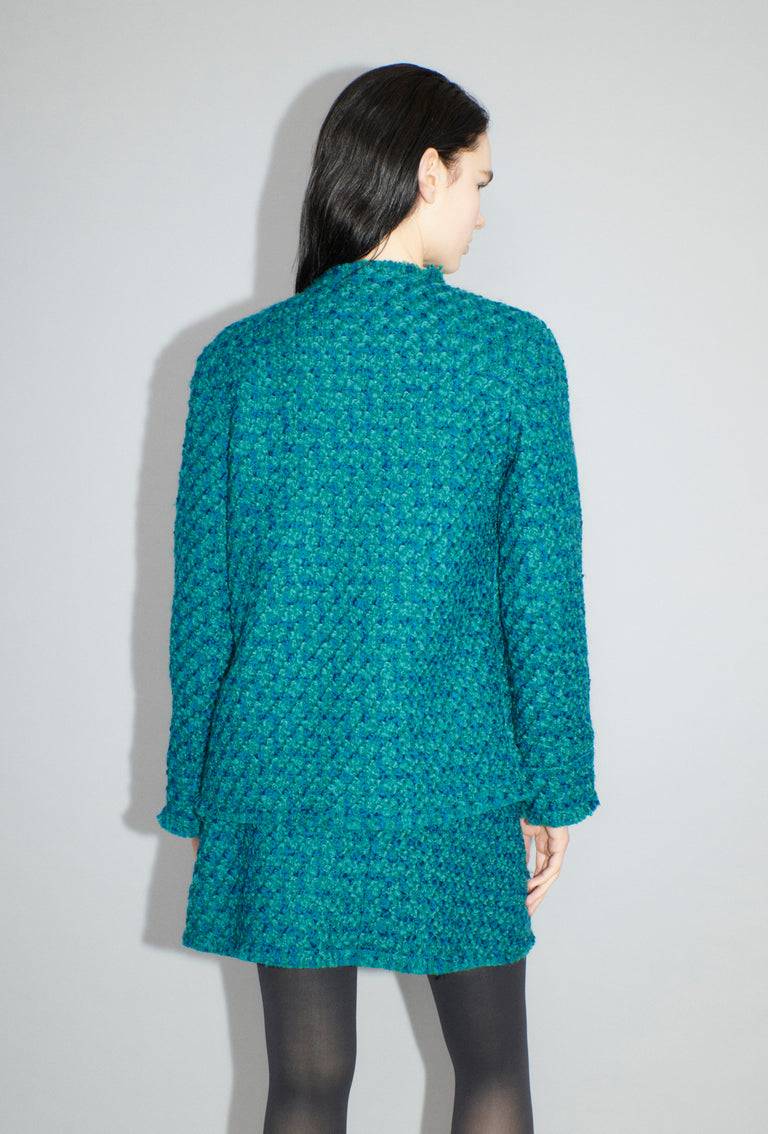 Odeeh Bouclé Tweed Jacke, Dark Peacock