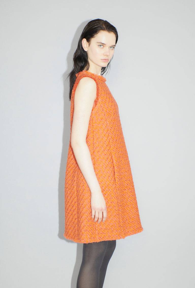 Odeeh Bouclé Tweed Kleid, Mandarin