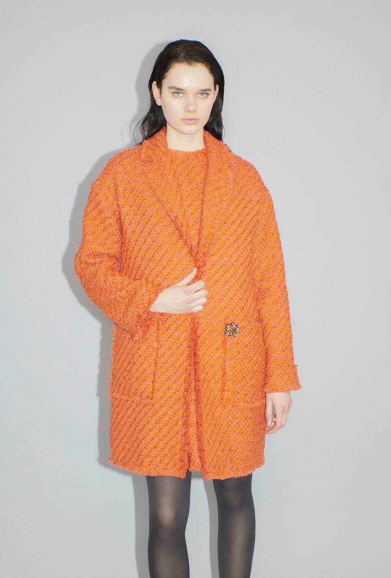 Odeeh Bouclé Tweed Kleid, Mandarin