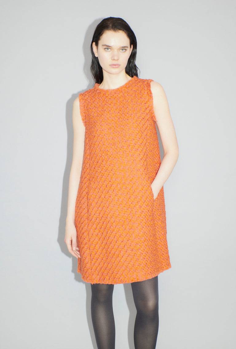 Odeeh Bouclé Tweed Kleid, Mandarin