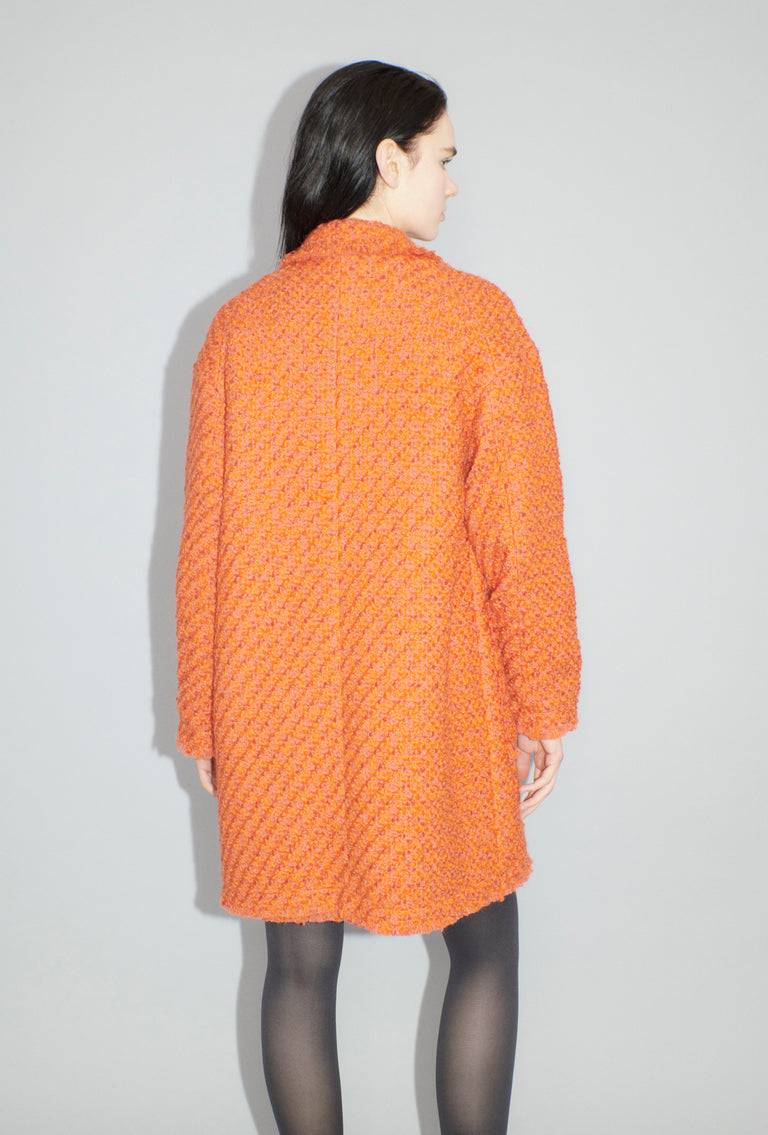 Odeeh Bouclé Tweed Mantel, Mandarin