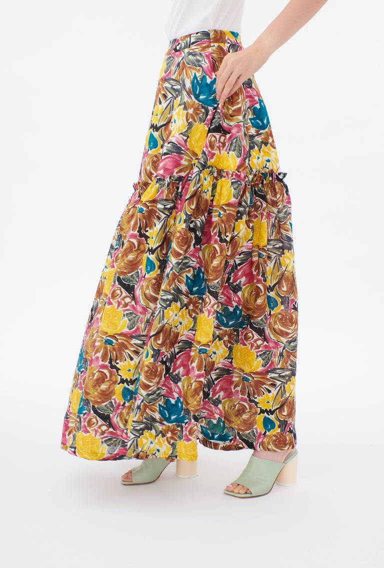 Odeeh Brush-Stroke Peonies Rock, Tobacco