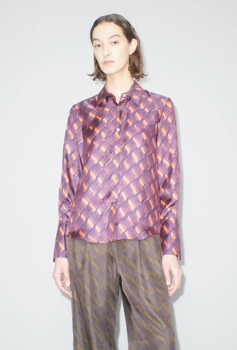 Odeeh Brush Waves Bluse, Flamingo