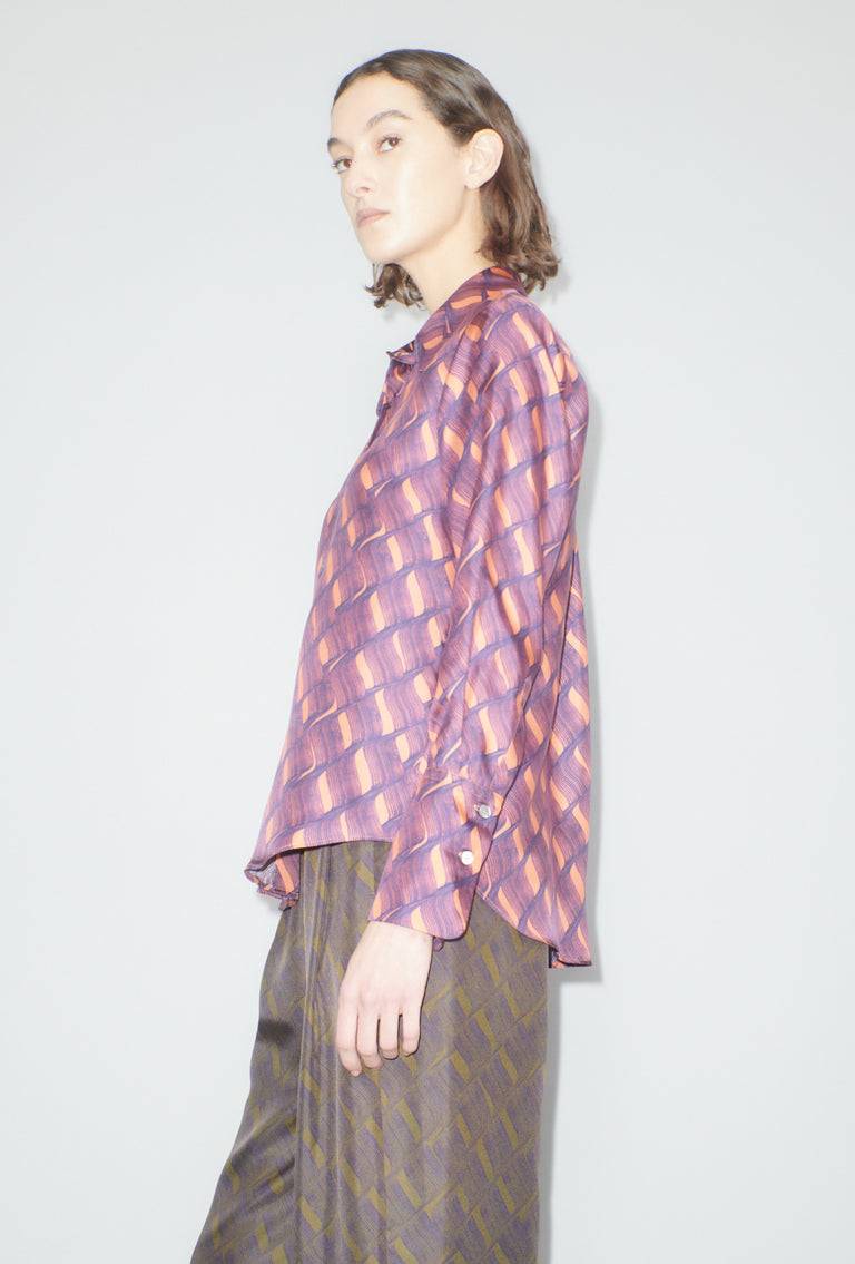 Odeeh Brush Waves Bluse, Flamingo