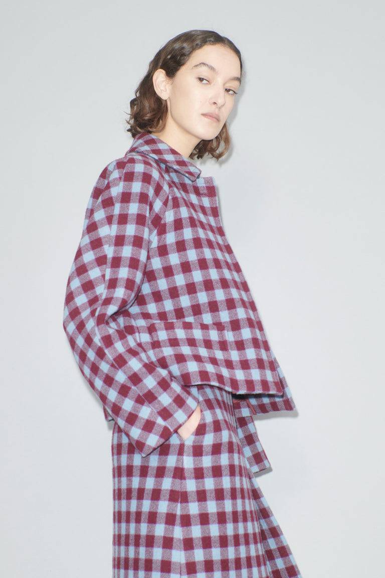 Odeeh Brushed Vichy Jacke, Crimson