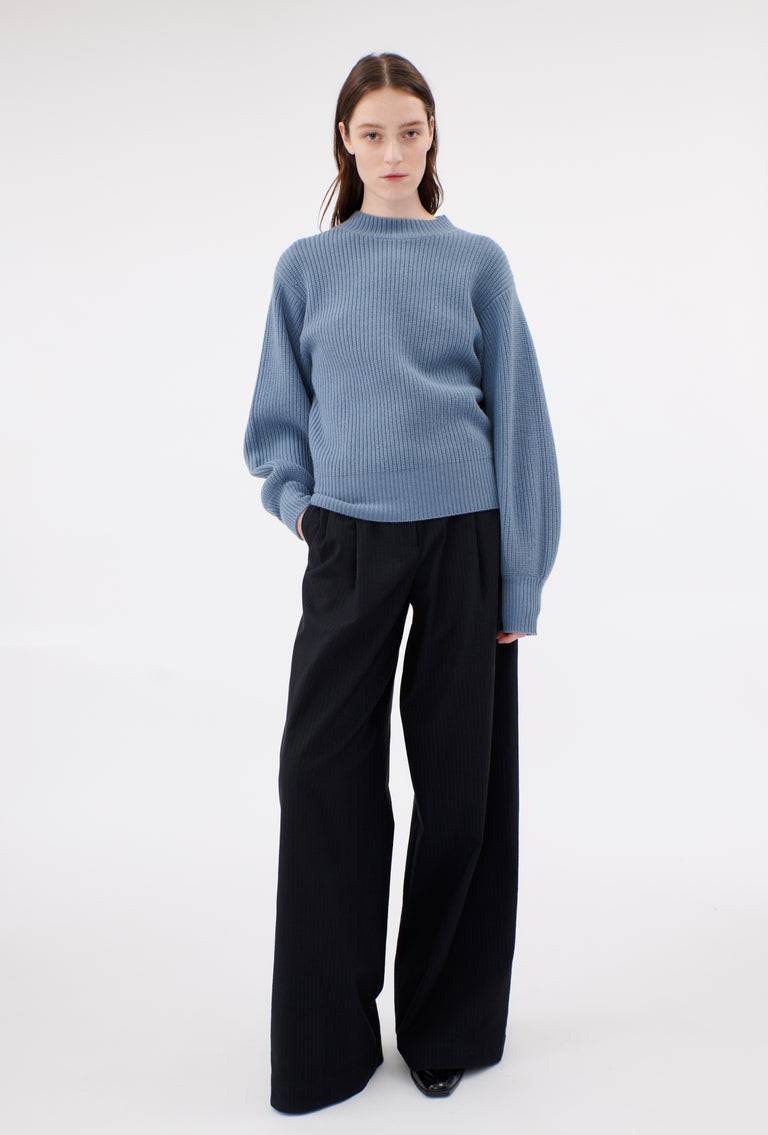 Odeeh Cash-Wool-Mix Pullover, Frosty Blue