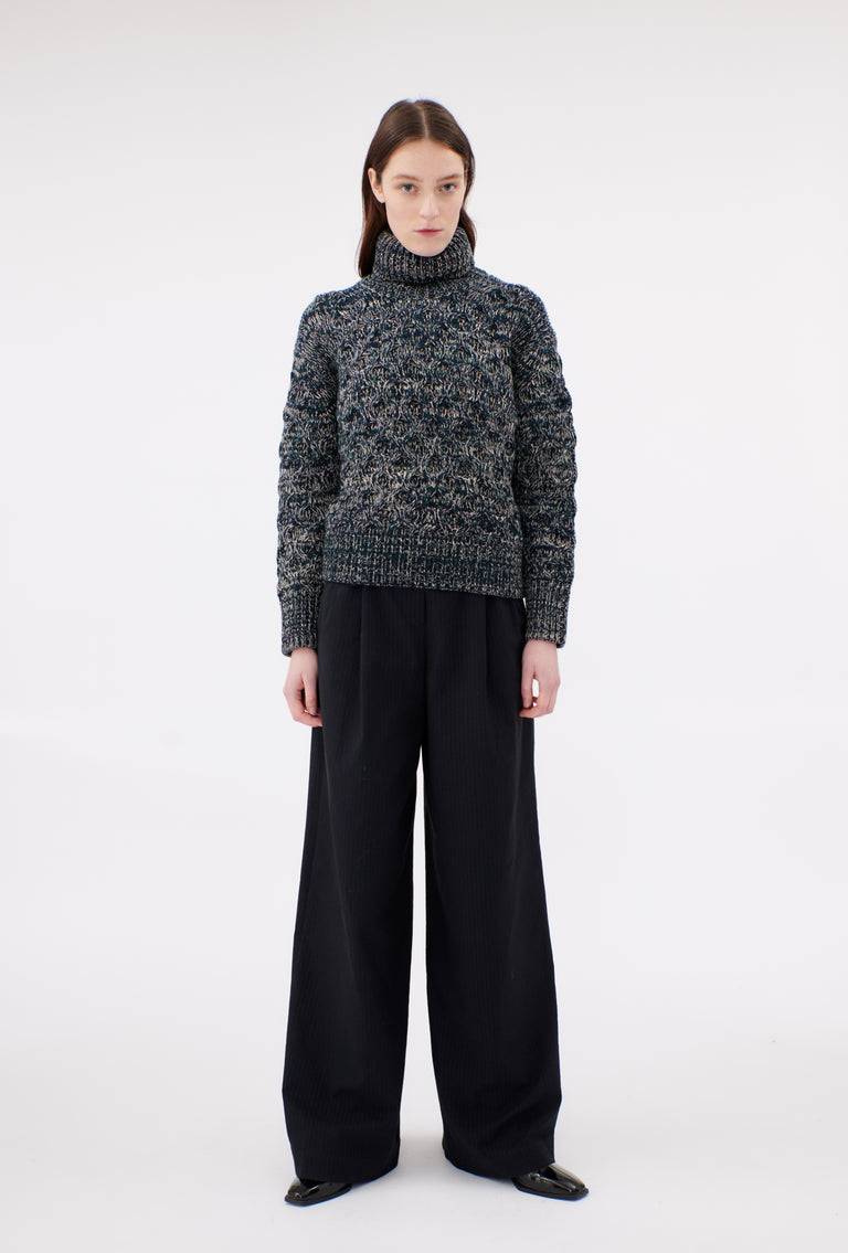 Odeeh Cash-Wool-Mouline Pullover, Juniper